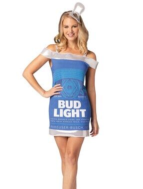2pc Bud Light Can Costume Officially Licensed "Dilly, Dilly" Mini Dress (M/L)🍺